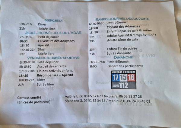 programme adayades 2024